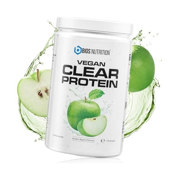 Clear Vegan Protein POMME VERTE 750gr - shake incroyablement délicieux & rafraîchissant - Clear Whey Protein Alternative avec