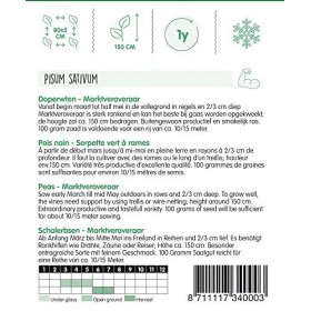 Hortitops 13 400 petits pois marqueurs 100 g sensations de pois marqueurs 