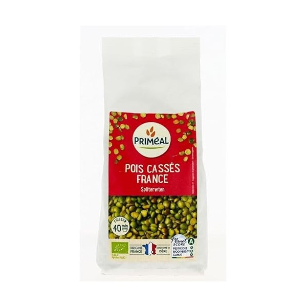 Primeal Pois Casses France 500 g - Bio Protéines de pois