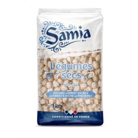SAMIA – Pois Chiches Extra Gros, Texture Fondante et Goût Authentique, Sachet Pratique 1 kg - Lot de 3 - vendu par Lot