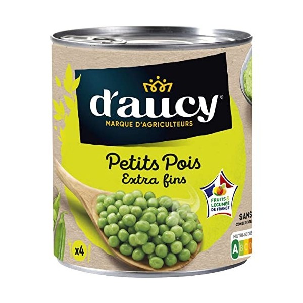 Lot de 3 unités *** DAUCY Petits pois extra fins 100% cultivés en France 560g