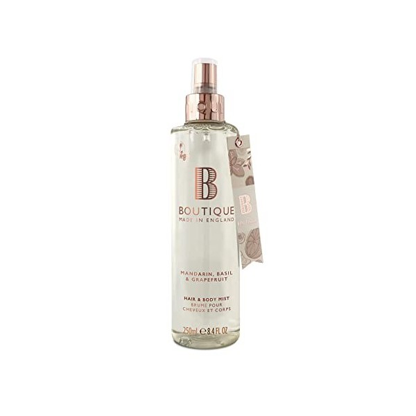 Boutique Mandarin, Basil & Grapefruit Hair & Body Mist, Hydrating and Refreshing 250ml