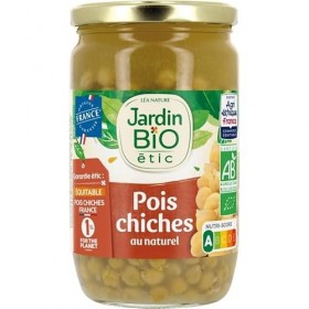 Pois Chiches Naturels Bio Étic 660g - Idéal pour Végétariens - Source de Protéines Végétales - Epicerie Bio et Diététique - L