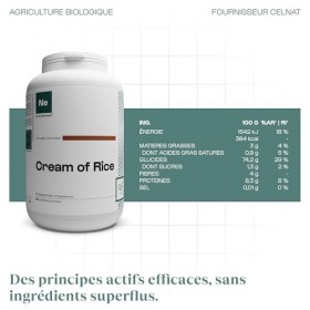 Crème de riz Vanille - 1,70 kg - Sans Gluten - Sans OGM - Source dénergie | Nutrielement by Nutrimuscle