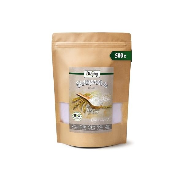Biojoy Protéine de riz en poudre BIO 1 kg , 85% de protéines, sans additifs Oryza sativa L. Protéines de riz
