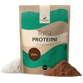 FOODIN Rice Protéines en poudre 650 g, en riz germé, sans gluten et végétalien, sans édulcorant artificiel, chocolat