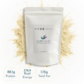 Cutetonic® Poudre de protéine de riz 100% pure en poudre de source biologique 500g Protéines de riz