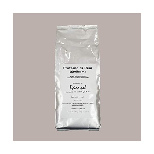 Lucgel Srl 1 kg de protéine de riz végétale hydrolysée en poudre pour les végétaliens et les intolérances alimentaires