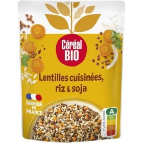 CEREAL BIO – Mélange Protéiné de Lentilles, Riz & Soja Bio, Texture Fondante et Nutritive 250g - Le Lot De 4 Protéines de riz