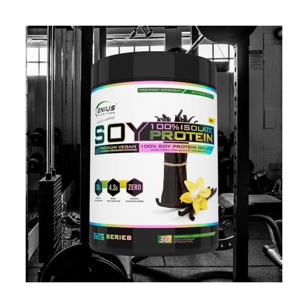 Genius Nutrition 100% Soy Protein Isolate 900g Vanille - Protéines - Protéines végétaliennes
