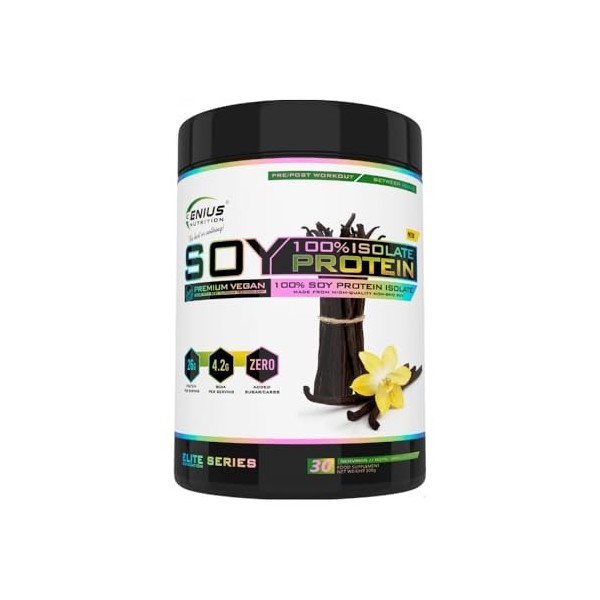 Genius Nutrition 100% Soy Protein Isolate 900g Vanille - Protéines - Protéines végétaliennes