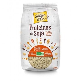 PROTÉINES DE SOJA GROS MORCEAUX 200G, GRILLON DOR, UNITÉ