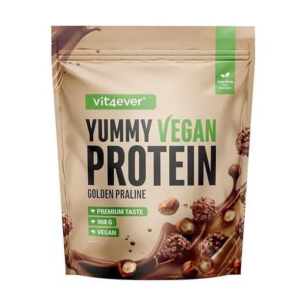 Yummy Vegan Protein Vanilla Dream – Shake protéiné végétal avec 24,9 g de protéines par portion à base d’isolat de fève avec 
