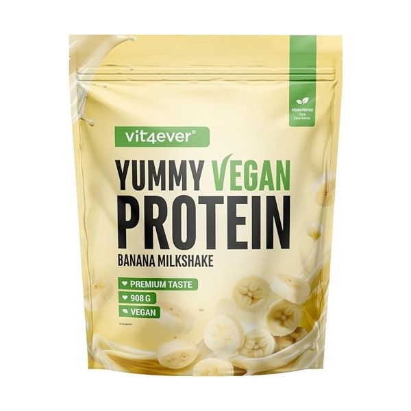 Yummy Vegan Protein Vanilla Dream – Shake protéiné végétal avec 24,9 g de protéines par portion à base d’isolat de fève avec 