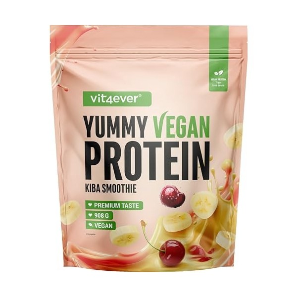 Yummy Vegan Protein Vanilla Dream – Shake protéiné végétal avec 24,9 g de protéines par portion à base d’isolat de fève avec 