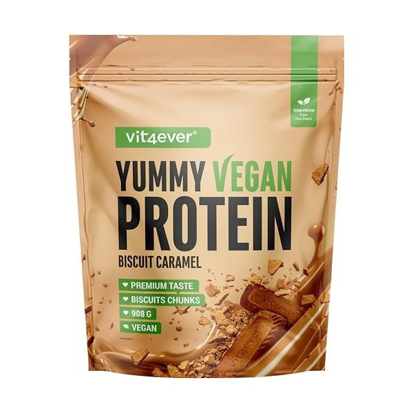 Yummy Vegan Protein Vanilla Dream – Shake protéiné végétal avec 24,9 g de protéines par portion à base d’isolat de fève avec 