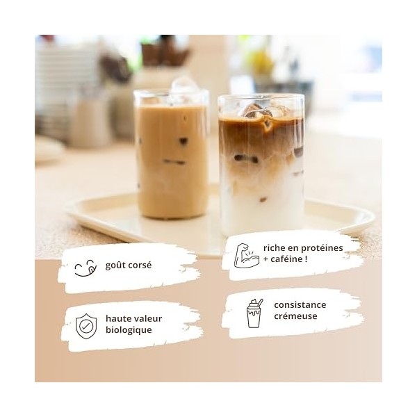 Nutri + Protein Iced Coffee Vanilla - Vheypresso Café protéiné avec Caféine 800 g - Poudre de Vanille sans Lactose + Gluten -