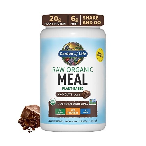 Garden of Life Raw Organic Meal, Chocolate Cacao - 1017g Protéines de plantes