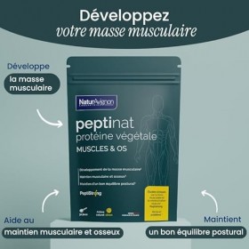 Peptinat proteine végétale I complement alimentaire | Muscles | Os I Peptides de fèves I vitamine d I Poudre | Goût citron I 
