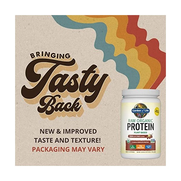 Garden of Life Bio végétalien Protéine Poudre avec des vitamines et des probiotiques – Brut Protéine Shake, sans sucre, Choco