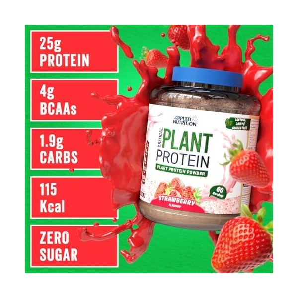 Applied Nutrition Critical Plant Poudre de Protéines Végétales, Protéine Végétale, Boisson Protéinée, Protéines de Soja, Pois...