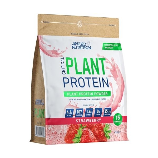 Applied Nutrition Critical Plant Poudre de Protéines Végétales, Protéine Végétale, Boisson Protéinée, Protéines de Soja, Pois...