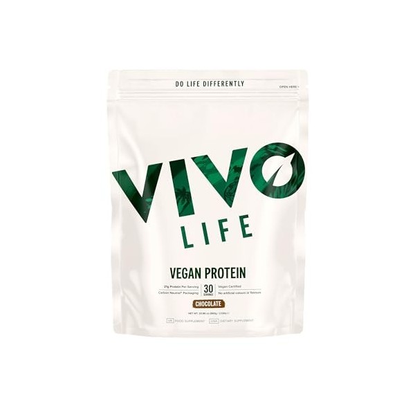 Vivo Life poudre de protéine végétalienne - 21 grammes de protéines végétales par portion, 30 portions 960g - avec du sel d