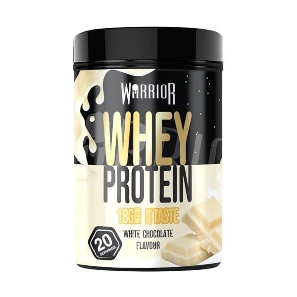 Poudre protéinée Warrior Whey 500 g jusqu’à 36 g par portion - Goût délicieux et riche en acides aminés - 20 portions Choc
