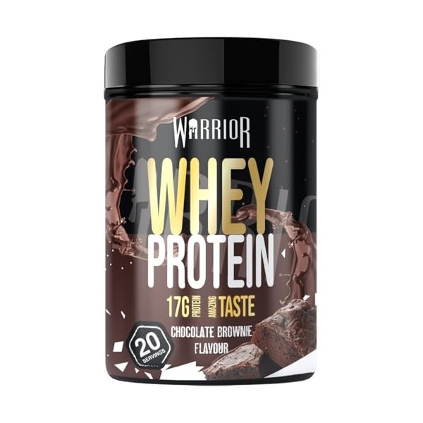 Poudre protéinée Warrior Whey 500 g jusqu’à 36 g par portion - Goût délicieux et riche en acides aminés - 20 portions Choc