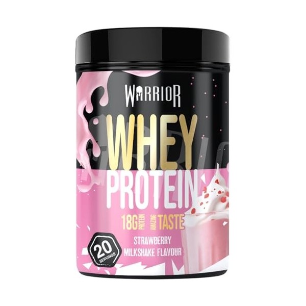 Poudre protéinée Warrior Whey 500 g jusqu’à 36 g par portion - Goût délicieux et riche en acides aminés - 20 portions Choc