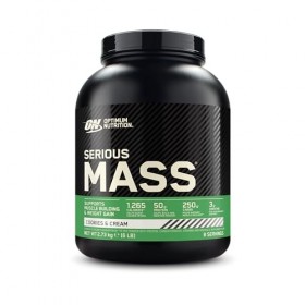 Optimum Nutrition Serious Mass Gainer en Poudre, Goût Cookies and Cream, 2.73kg, 8 Doses Protéines whey