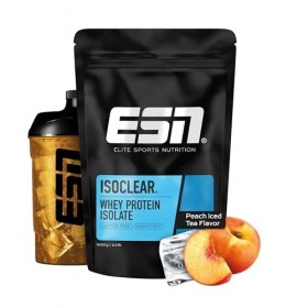 ESN ISOCLEAR Whey Isolate Protein Powder, 1000 g, Glacé à la pêche, boisson protéinée au goût fruité et délicieux, clear Whey