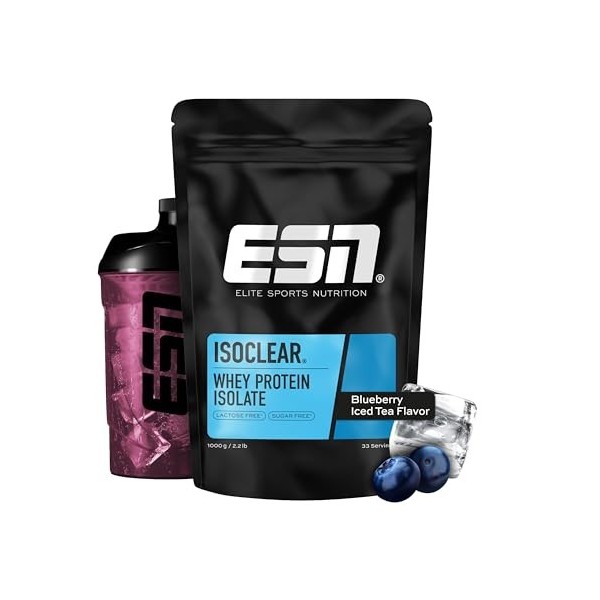 ESN ISOCLEAR Whey Isolate Protein Powder, 1000 g, Glacé à la pêche, boisson protéinée au goût fruité et délicieux, clear Whey