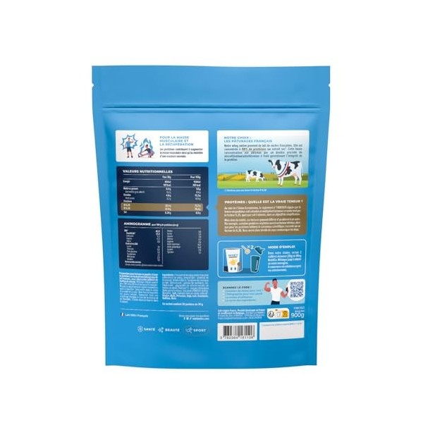 NUTRI & CO Whey Concentrate Native - Jusqu’à 80% de Protéines - Pur Lait Français Low Lactose Digestion Facile - Riche en BCA