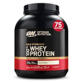Optimum Nutrition Gold Standard 100% Whey, Protéine en Poudre, Goût Neutre, 2.25kg, 75 Doses, Emballage Peut Varier Protéines...