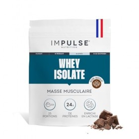 Impulse Nutrition - Whey Isolate Chocolat - Protéines et BCAA - 25g Protéines/Portion - Digestion Facilitée - Faible en Sucre...