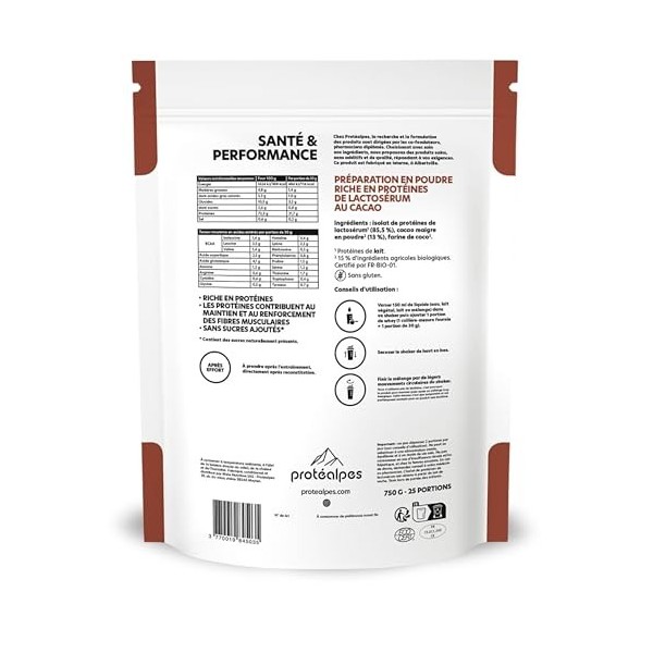 Protéalpes Whey Isolate Protéine Sans Sucres Ajoutés I Made in France I Sans Additifs I Sans Édulcorants I Protéines Microfil...