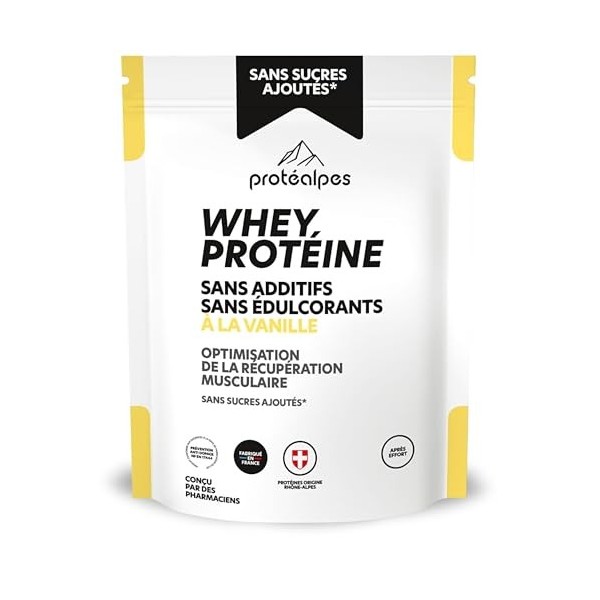 Protéalpes Whey Isolate Protéine Sans Sucres Ajoutés I Made in France I Sans Additifs I Sans Édulcorants I Protéines Microfil...