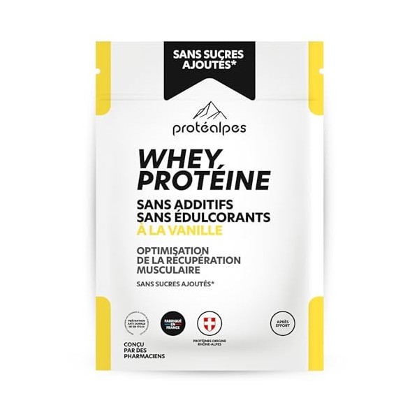 Protéalpes Whey Isolate Protéine Sans Sucres Ajoutés I Made in France I Sans Additifs I Sans Édulcorants I Protéines Microfil...