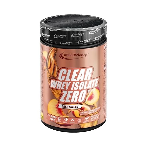 IronMaxx Clear Whey Isolate Zero - Pêche Ice Tea 400g | Whey Protein Isolate | Proteine Whey Sans Sucre | Clear Whey Boisson ...