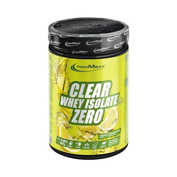 IronMaxx Clear Whey Isolate Zero - Pêche Ice Tea 400g | Whey Protein Isolate | Proteine Whey Sans Sucre | Clear Whey Boisson ...