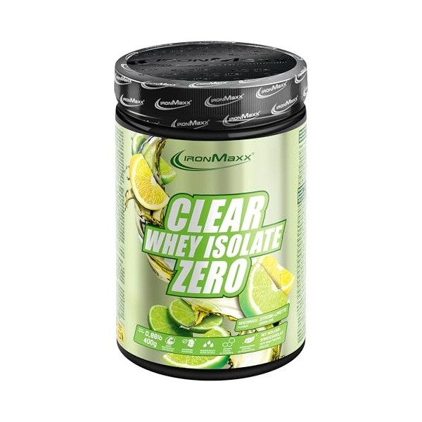 IronMaxx Clear Whey Isolate Zero - Pêche Ice Tea 400g | Whey Protein Isolate | Proteine Whey Sans Sucre | Clear Whey Boisson ...