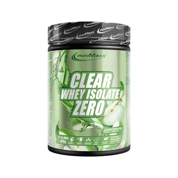IronMaxx Clear Whey Isolate Zero - Pêche Ice Tea 400g | Whey Protein Isolate | Proteine Whey Sans Sucre | Clear Whey Boisson ...