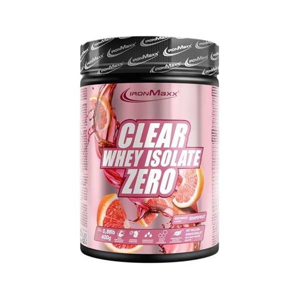 IronMaxx Clear Whey Isolate Zero - Pêche Ice Tea 400g | Whey Protein Isolate | Proteine Whey Sans Sucre | Clear Whey Boisson ...