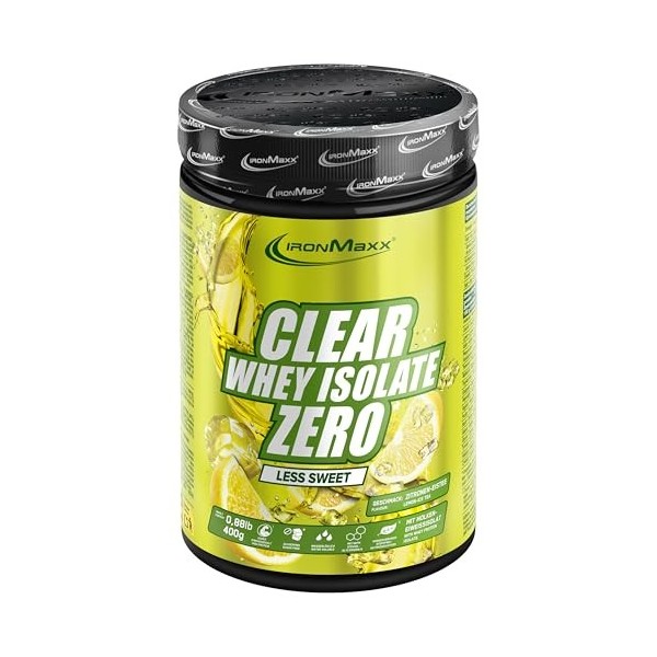 IronMaxx Clear Whey Isolate Zero - Pêche Ice Tea 400g | Whey Protein Isolate | Proteine Whey Sans Sucre | Clear Whey Boisson ...
