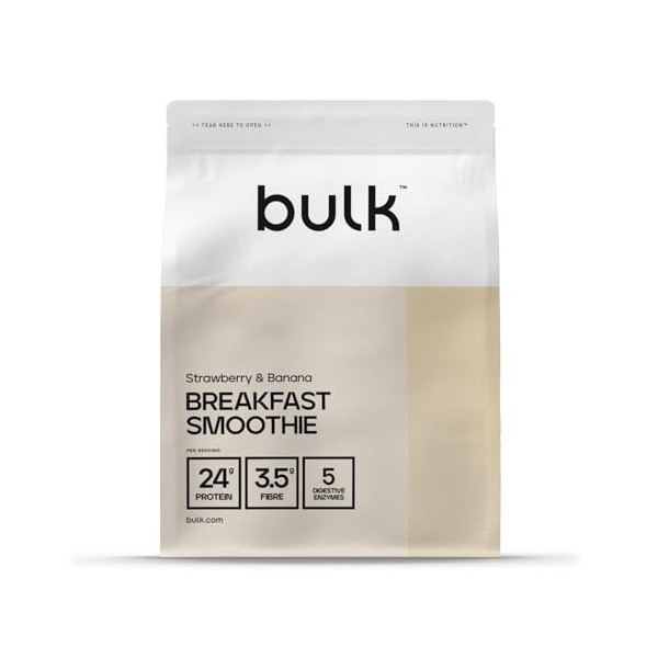 Bulk Smoothie petit déjeuner, Fraise Banane, 500 g, 8 Portions