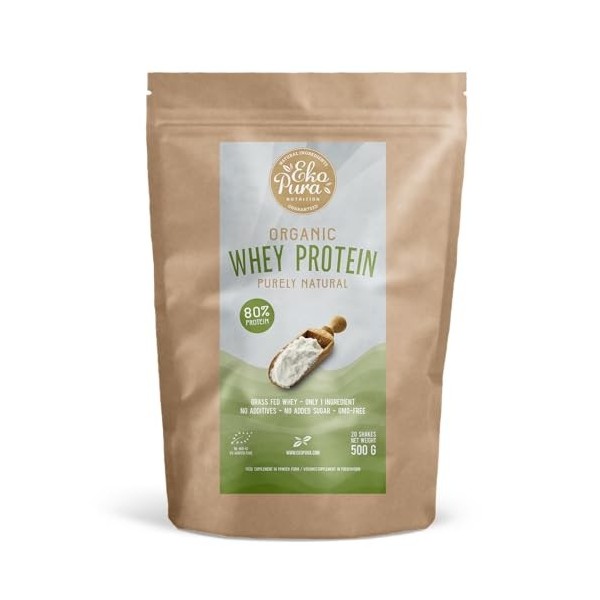 Protéine de lactosérum organique - Naturel - 80% de Protéines - Bio Certifié - Sérum biologique dérivé de vaches heureuses et