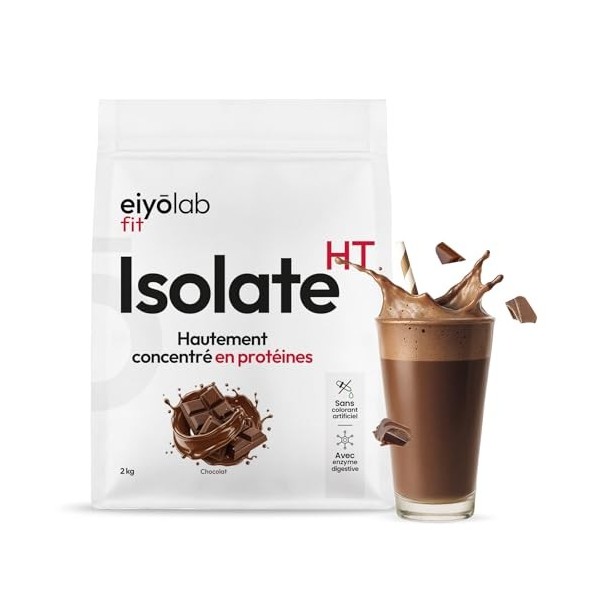 ISOLATE HT | Whey Isolat de Protéines en Poudre | Jusqu’à 88% de Protéines | Riche en BCAA + Glutamine | Musculation Rapide e...