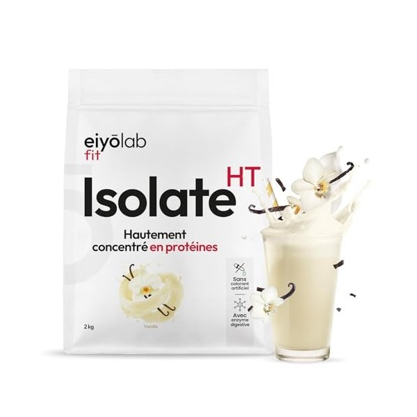 ISOLATE HT | Whey Isolat de Protéines en Poudre | Jusqu’à 88% de Protéines | Riche en BCAA + Glutamine | Musculation Rapide e...
