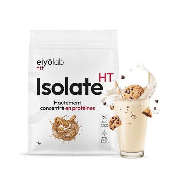 ISOLATE HT | Whey Isolat de Protéines en Poudre | Jusqu’à 88% de Protéines | Riche en BCAA + Glutamine | Musculation Rapide e...